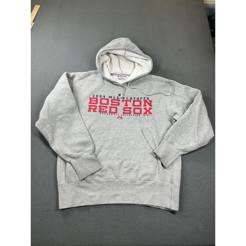 Vintage Boston Red Sox Hoodie Sweatshirt Mens XL Gray MLB Baseball Majestic 2004